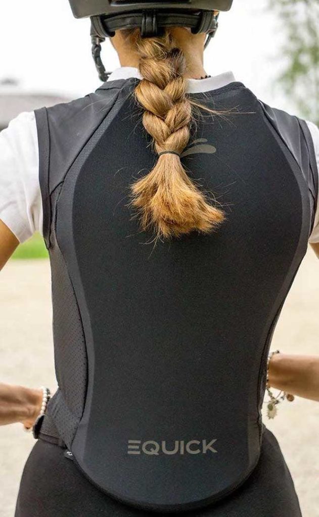 person with helmet and body protector